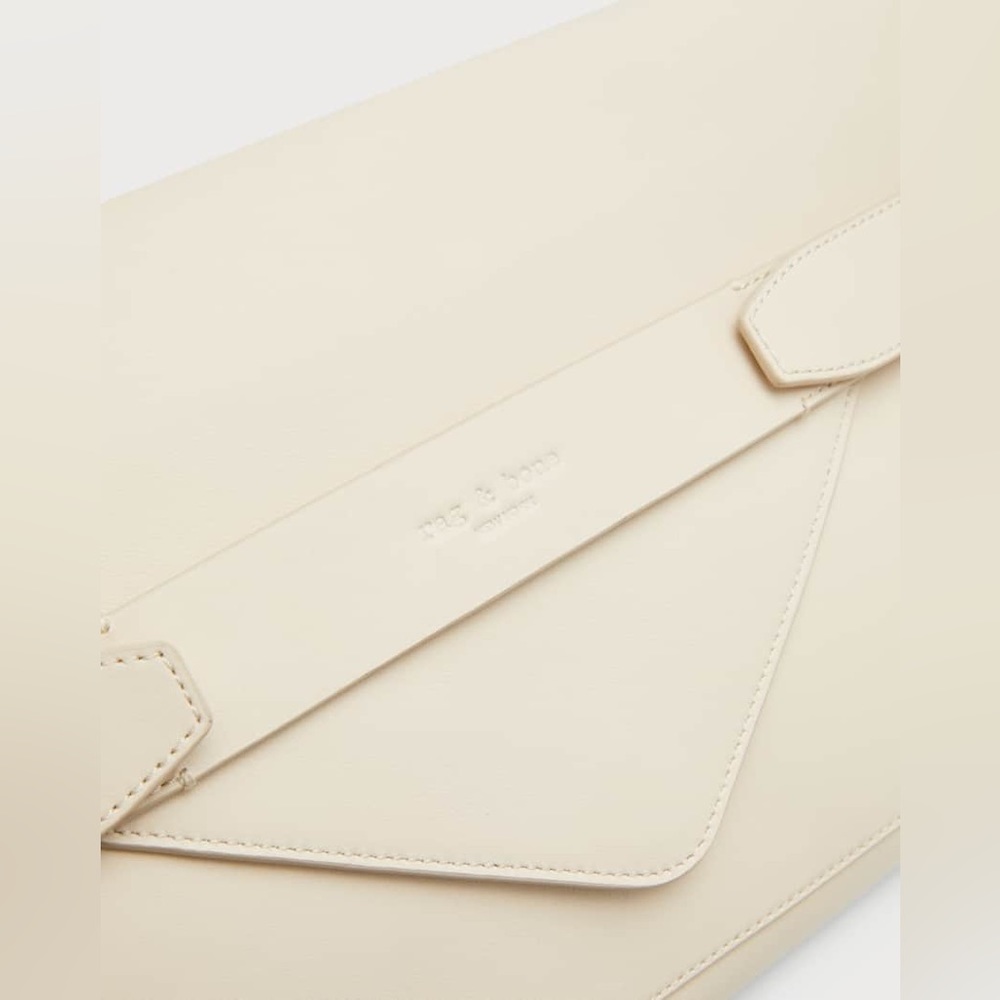 rag & bone Cream Leather Envelope Clutch - Picture 6 of 14